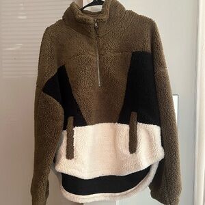 SAGE Collection Pullover Fleece - GREEN BLACK WHITE - Size L